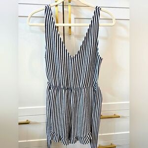 Zara Stripe Navy and White Romper Small